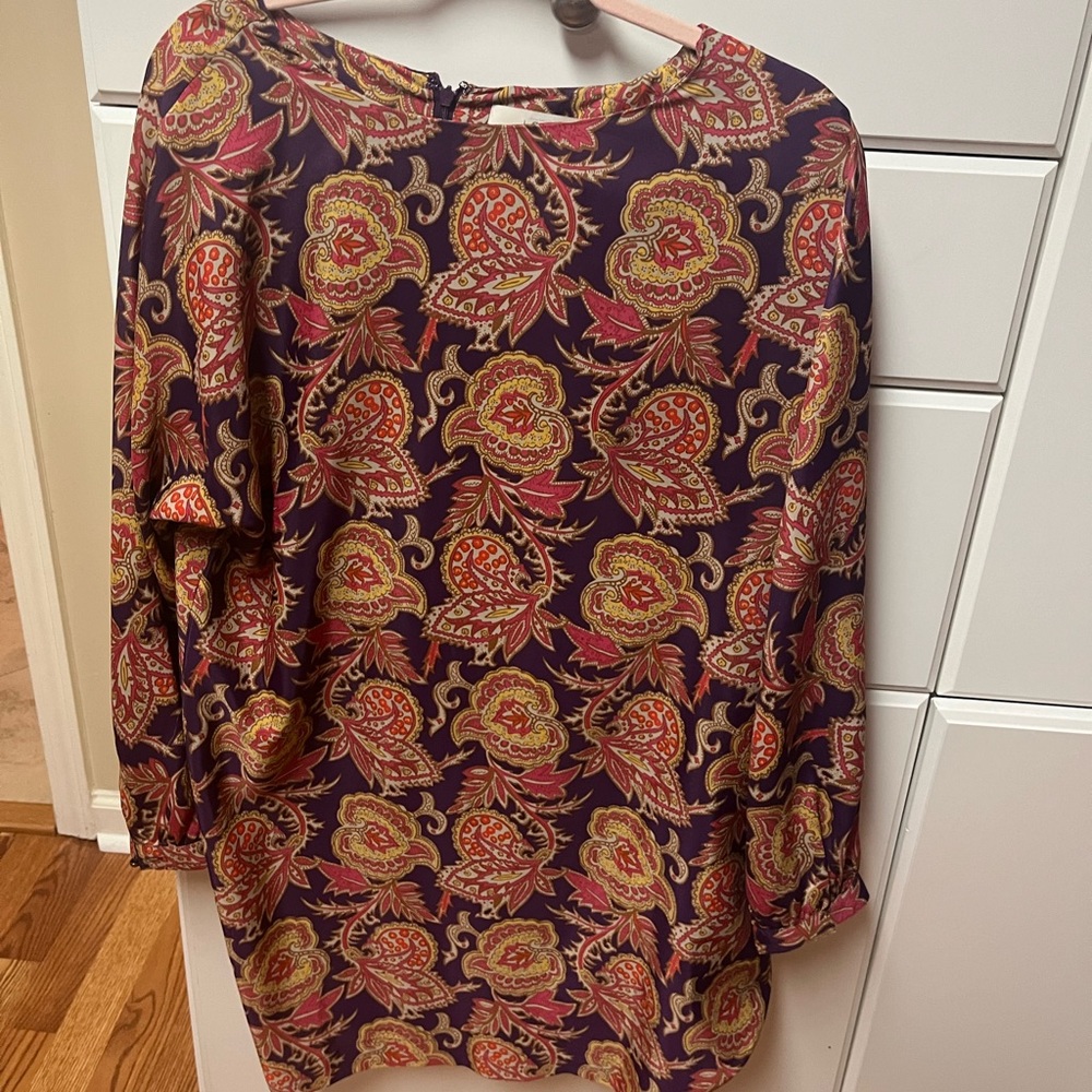 Ann Taylor Large purple, yellow and pink dress with flowery design